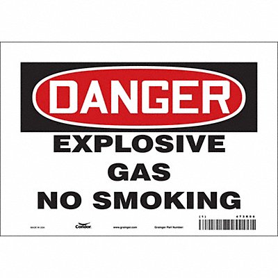 CONDOR 473R06 Safety Sign 7 in x 10 in Vinyl