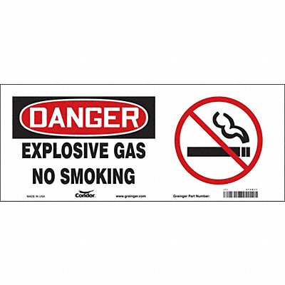CONDOR 473R11 Safety Sign 7 in x 17 in Vinyl