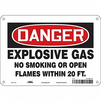 CONDOR 473R14 Safety Sign 7 inx10 in Polyethylene