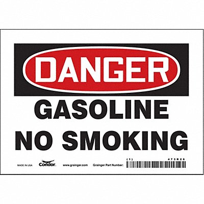 CONDOR 473R26 Safety Sign 5 inx7 in Vinyl