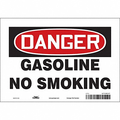CONDOR 473R27 Safety Sign 7 inx10 in Vinyl