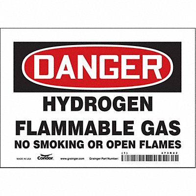 CONDOR 473R42 Safety Sign 5 inx7 in Vinyl