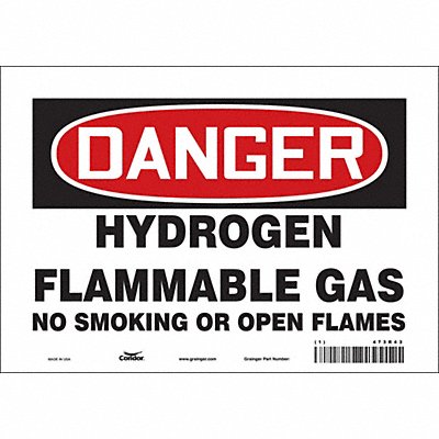 CONDOR 473R43 Safety Sign 7 in x 10 in Vinyl