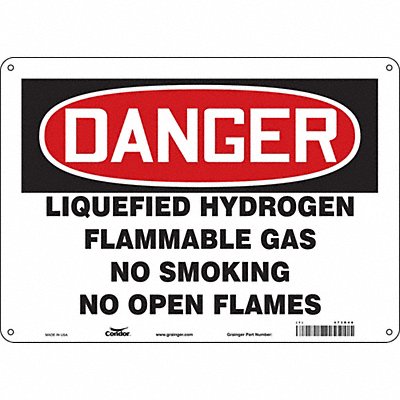 CONDOR 473R48 Safety Sign 10 in x 14 in Polyethylene
