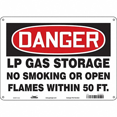 CONDOR 473R57 Safety Sign 10 inx14 in Polyethylene