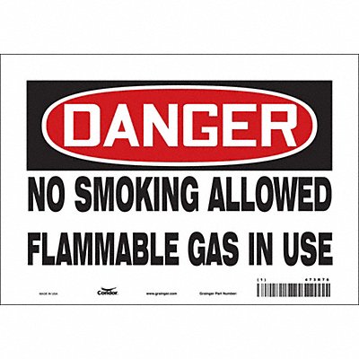 CONDOR 473R76 Safety Sign 7 inx10 in Vinyl