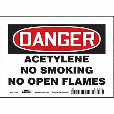 CONDOR 473R82 Safety Sign 5 inx7 in Vinyl
