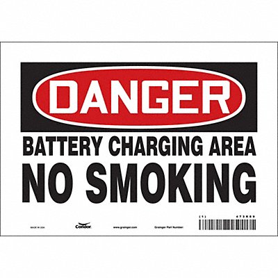 CONDOR 473R89 Safety Sign 7 inx10 in Vinyl