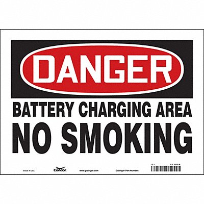 CONDOR 473R90 Safety Sign 10 in x 14 in Vinyl