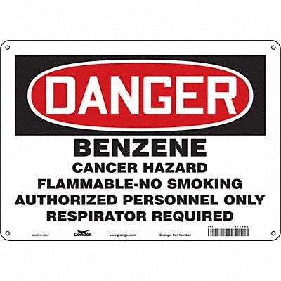 CONDOR 473R94 Safety Sign 10 in x 14 in Polyethylene