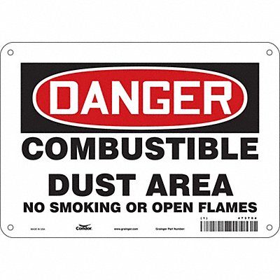CONDOR 473T04 No Smoking Sign 7 in x 10 in Aluminum