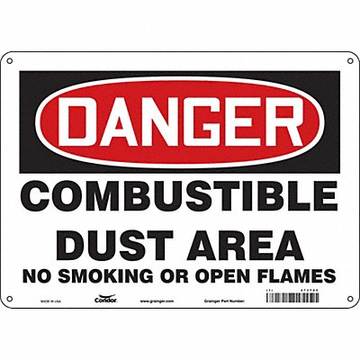 CONDOR 473T05 Safety Sign 10 inx14 in Aluminum