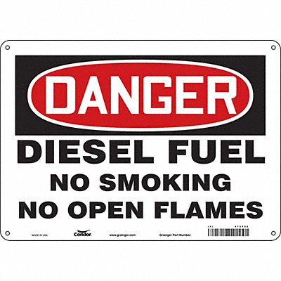 CONDOR 473T25 Safety Sign 10 inx14 in Polyethylene