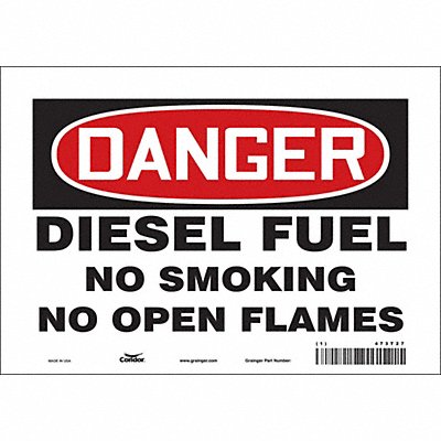 CONDOR 473T27 Safety Sign 7 inx10 in Vinyl