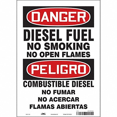 CONDOR 473T34 Safety Sign 14 inx10 in Vinyl