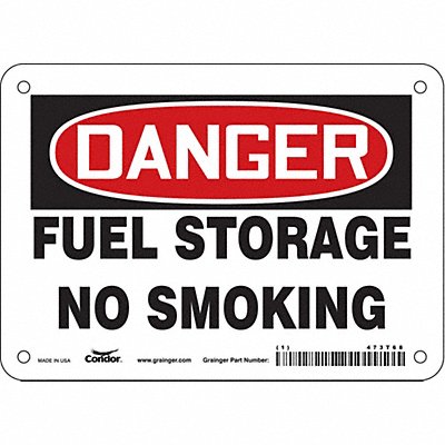 CONDOR 473T68 Safety Sign 5 in x 7 in Vinyl