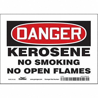CONDOR 473T87 Safety Sign 5 inx7 in Vinyl