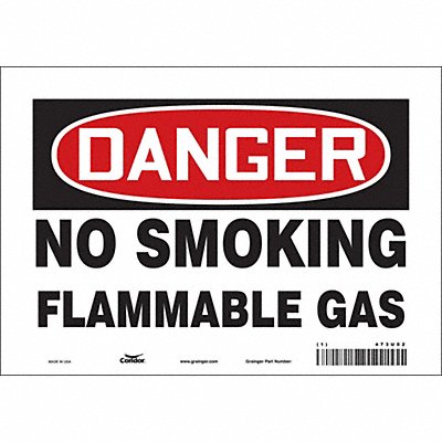 CONDOR 473U02 Safety Sign 7 in x 10 in Vinyl