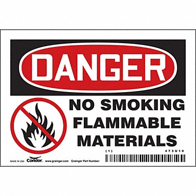 CONDOR 473U10 Safety Sign 3 1/2 inx5 in Vinyl