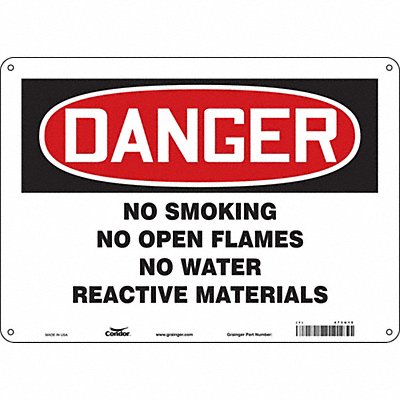 CONDOR 473U15 Safety Sign 10 inx14 in Aluminum