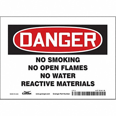 CONDOR 473U19 Safety Sign 5 in x 7 in Vinyl