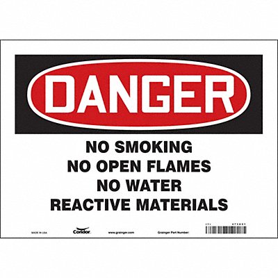 CONDOR 473U21 Safety Sign 10 inx14 in Vinyl