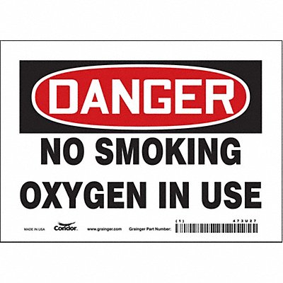 CONDOR 473U27 Safety Sign 5 inx7 in Vinyl
