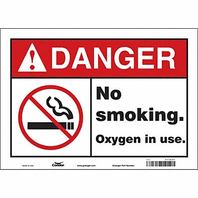 CONDOR 473U37 Safety Sign 10 inx14 in Vinyl