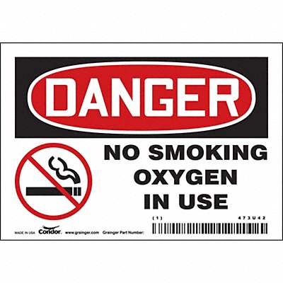 CONDOR 473U42 Safety Sign 3 1/2 inx5 in Vinyl