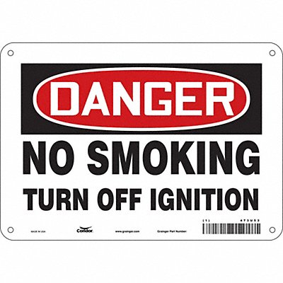 CONDOR 473U53 Safety Sign 7 in x 10 in Aluminum