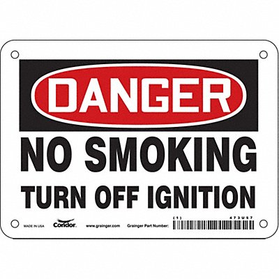 CONDOR 473U57 Safety Sign 5 in x 7 in Vinyl