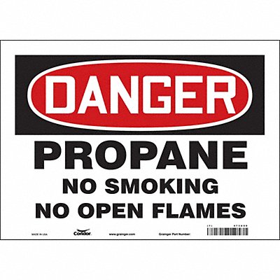 CONDOR 473U80 Safety Sign 10 inx14 in Vinyl