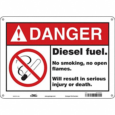 CONDOR 473U84 Safety Sign 10 in x 14 in Polyethylene