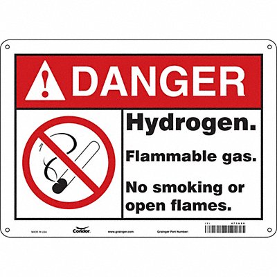 CONDOR 473U88 Safety Sign 10 inx14 in Aluminum