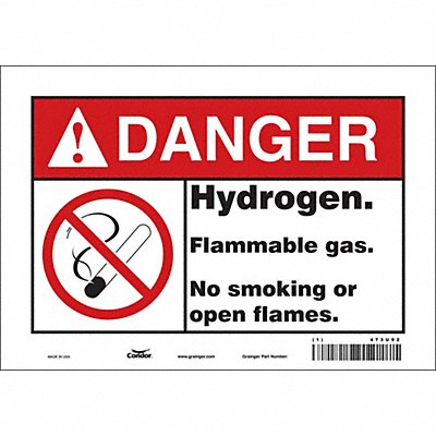 CONDOR 473U92 Safety Sign 7 in x 10 in Vinyl