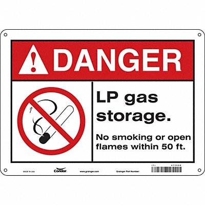 CONDOR 473V06 Safety Sign 10 inx14 in Polyethylene