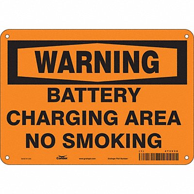CONDOR 473V26 Safety Sign 7 in x 10 in Polyethylene
