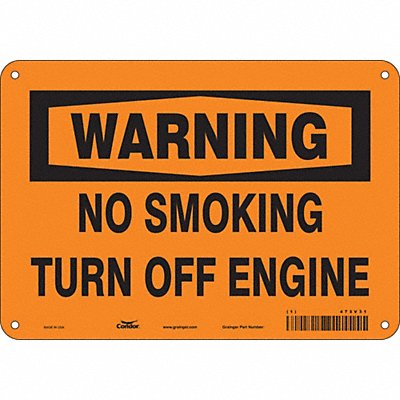 CONDOR 473V31 No Smoking Sign 7 in x 10 in Aluminum