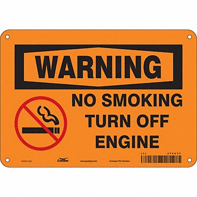 CONDOR 473V37 Safety Sign 7 in x 10 in Aluminum