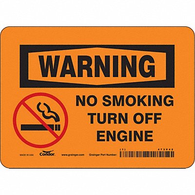 CONDOR 473V42 Safety Sign 5 in x 7 in Vinyl