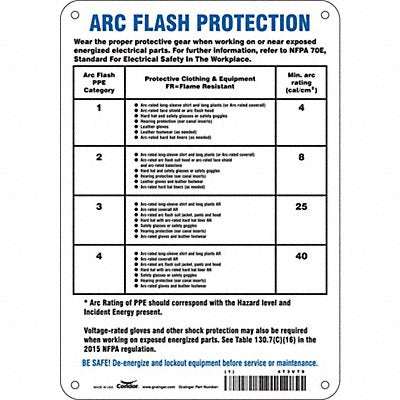 CONDOR 473V79 Safety Sign 10 inx7 in Aluminum