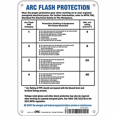 CONDOR 473V81 Safety Sign 10 inx7 in Polyethylene