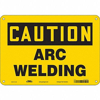 CONDOR 473V87 Safety Sign 7 in x 10 in Polyethylene