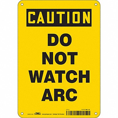 CONDOR 473W04 Safety Sign 10 inx7 in Aluminum