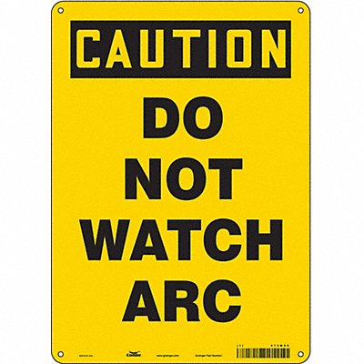 CONDOR 473W05 Safety Sign 14 in x 10 in Aluminum