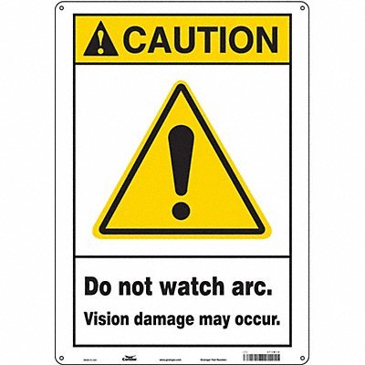 CONDOR 473W16 Safety Sign 20 in x 14 in Aluminum