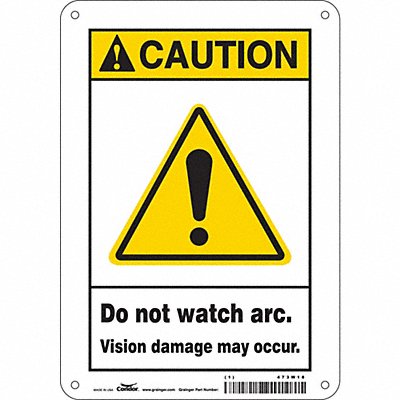 CONDOR 473W18 Safety Sign 10 in x 7 in Polyethylene