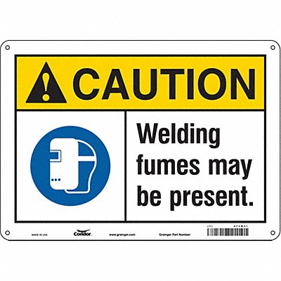 CONDOR 473W31 Safety Sign 10 inx14 in Aluminum