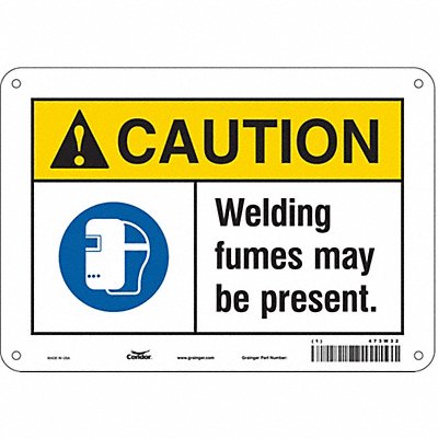 CONDOR 473W32 Safety Sign 7 inx10 in Polyethylene