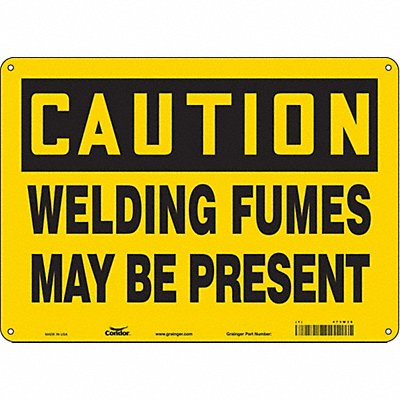 CONDOR 473W39 Safety Sign 10 inx14 in Polyethylene